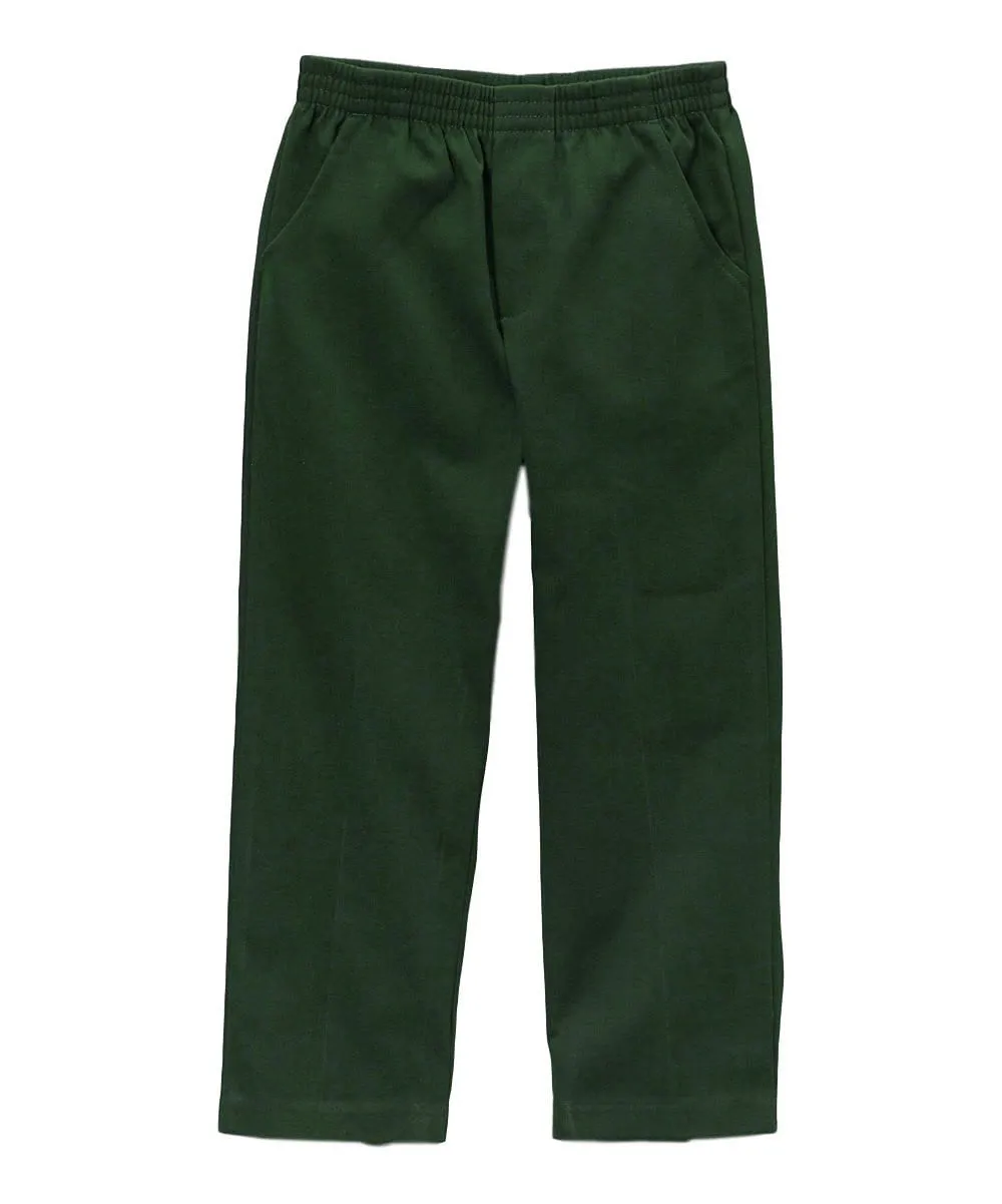 unik Boy's H. Green Uniform All Elastic Waist Pull-on Pants 4-12