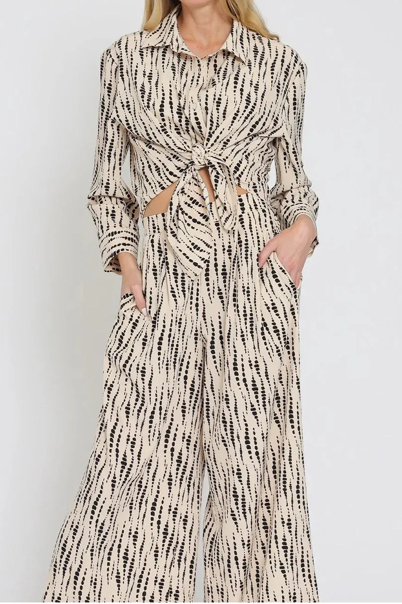 UR3185 Graphic Shirt and Pants Set Top
