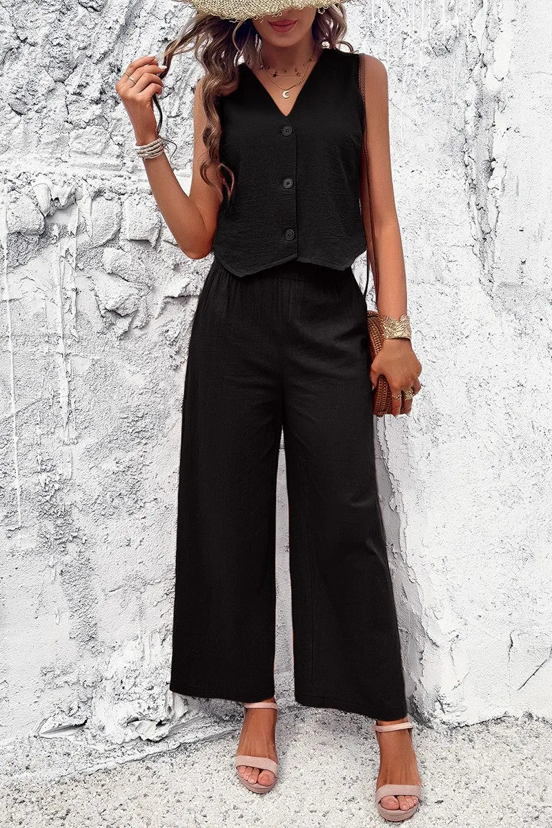 Vibe-Up Sleeveless Button Set