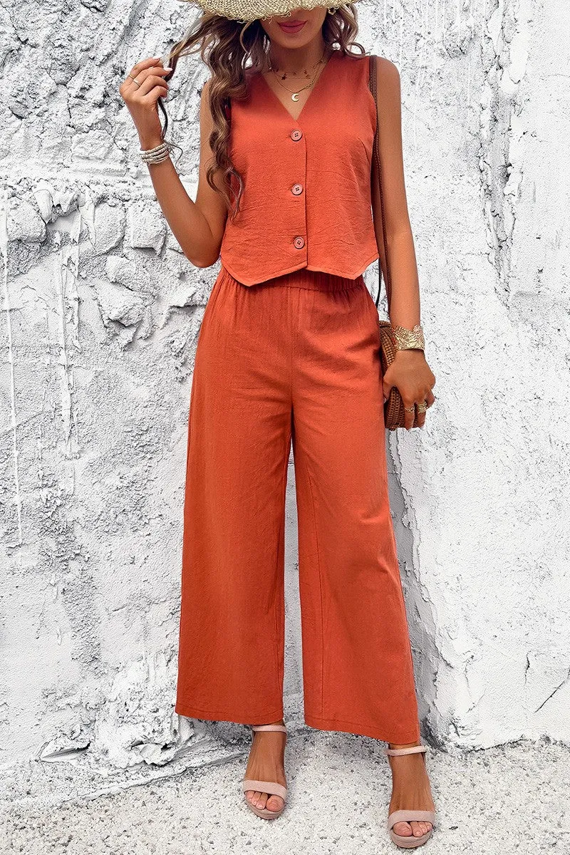 Vibe-Up Sleeveless Button Set