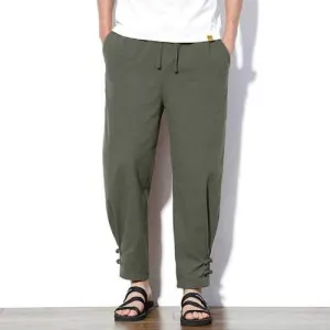 Vintage Thin Drawstring Casual Pants