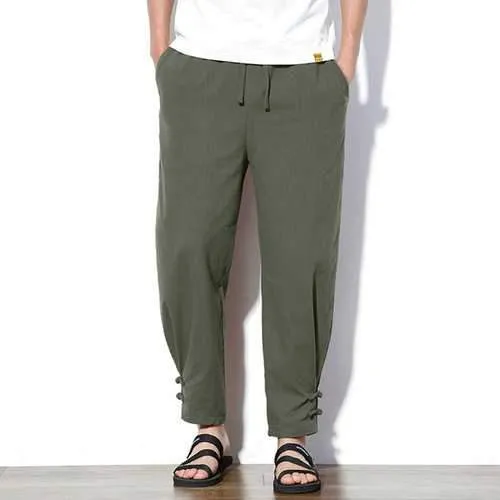 Vintage Thin Drawstring Casual Pants