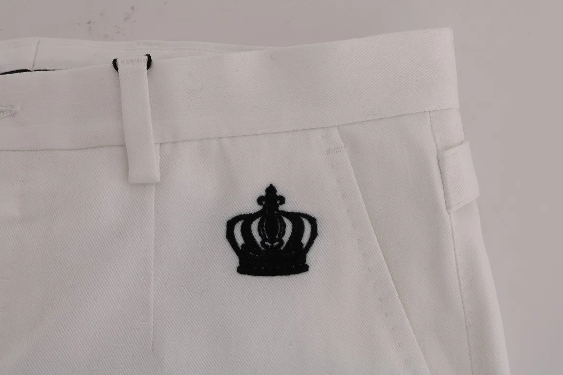 White Cotton Stretch Chinos Pants