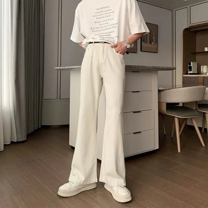 White High Waist Straight Leg Jeans