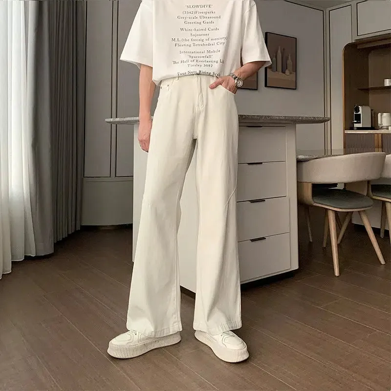 White High Waist Straight Leg Jeans