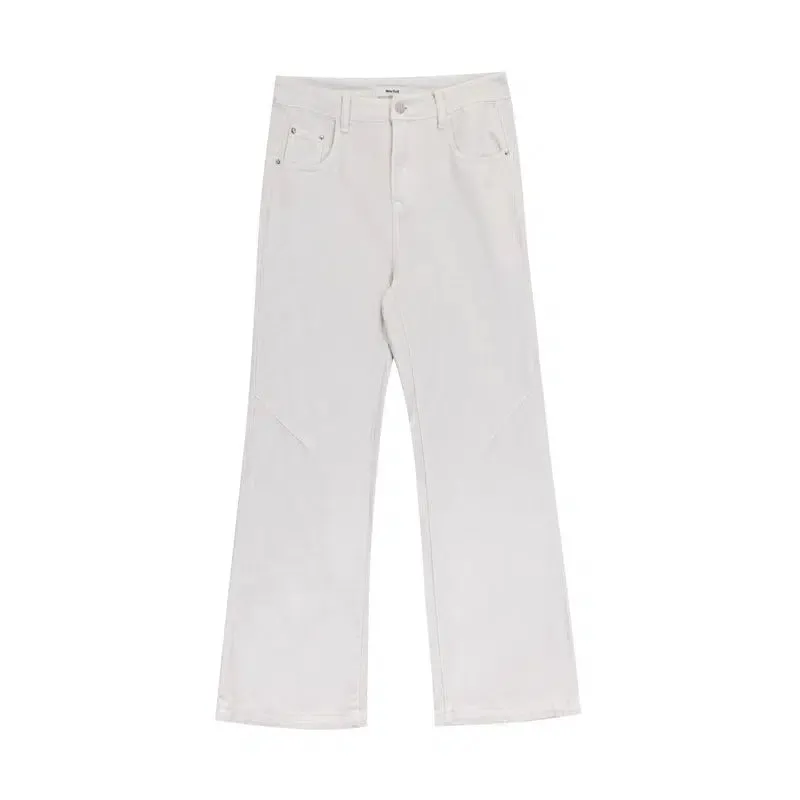 White High Waist Straight Leg Jeans