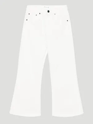 White Wide-Leg Cropped Jeans