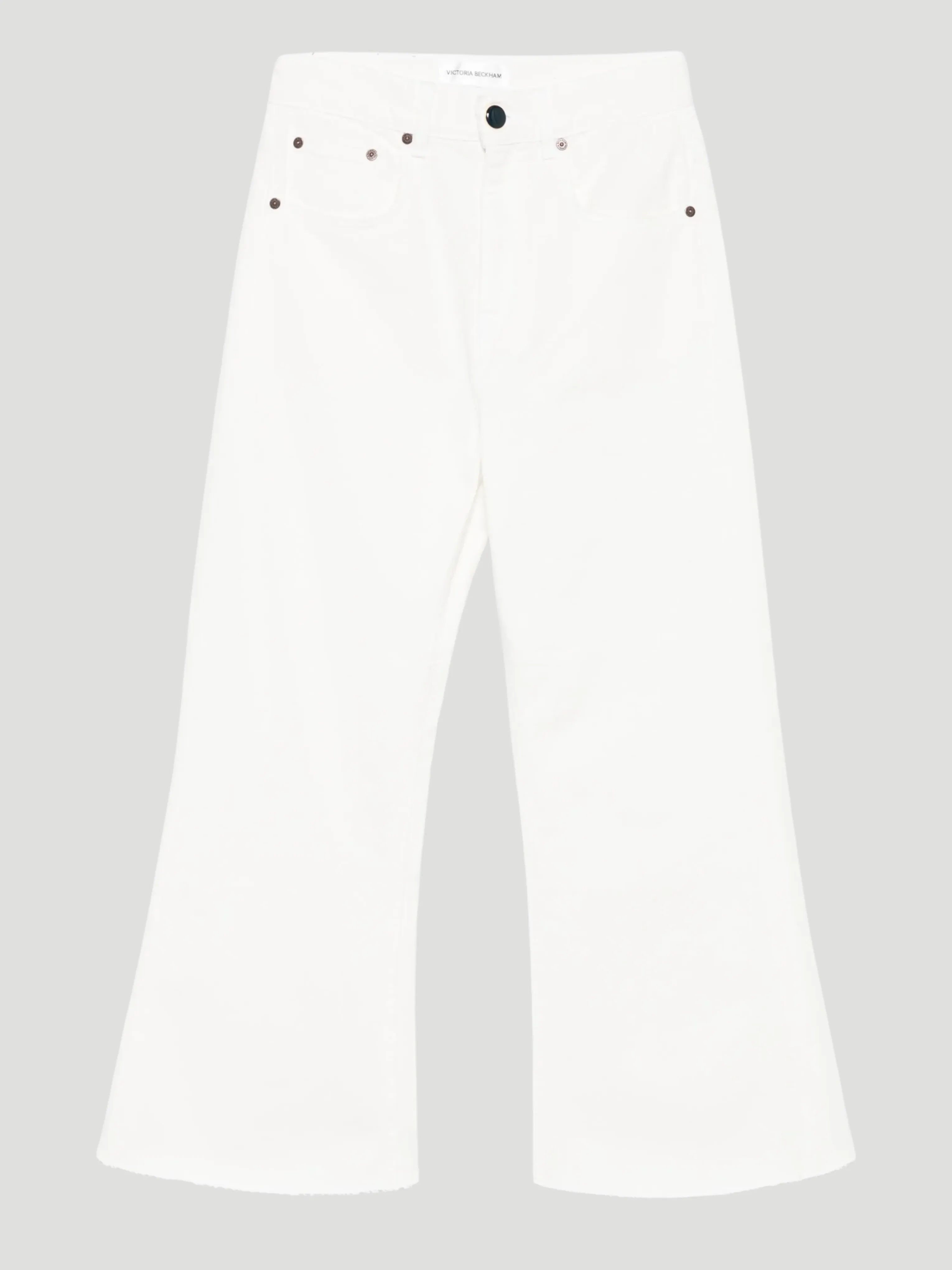 White Wide-Leg Cropped Jeans