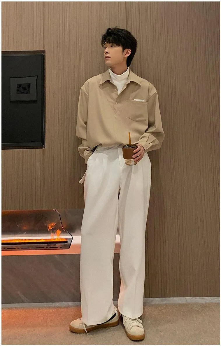 Wide-leg Belted Pants
