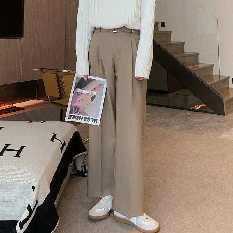 Wide-leg Belted Pants