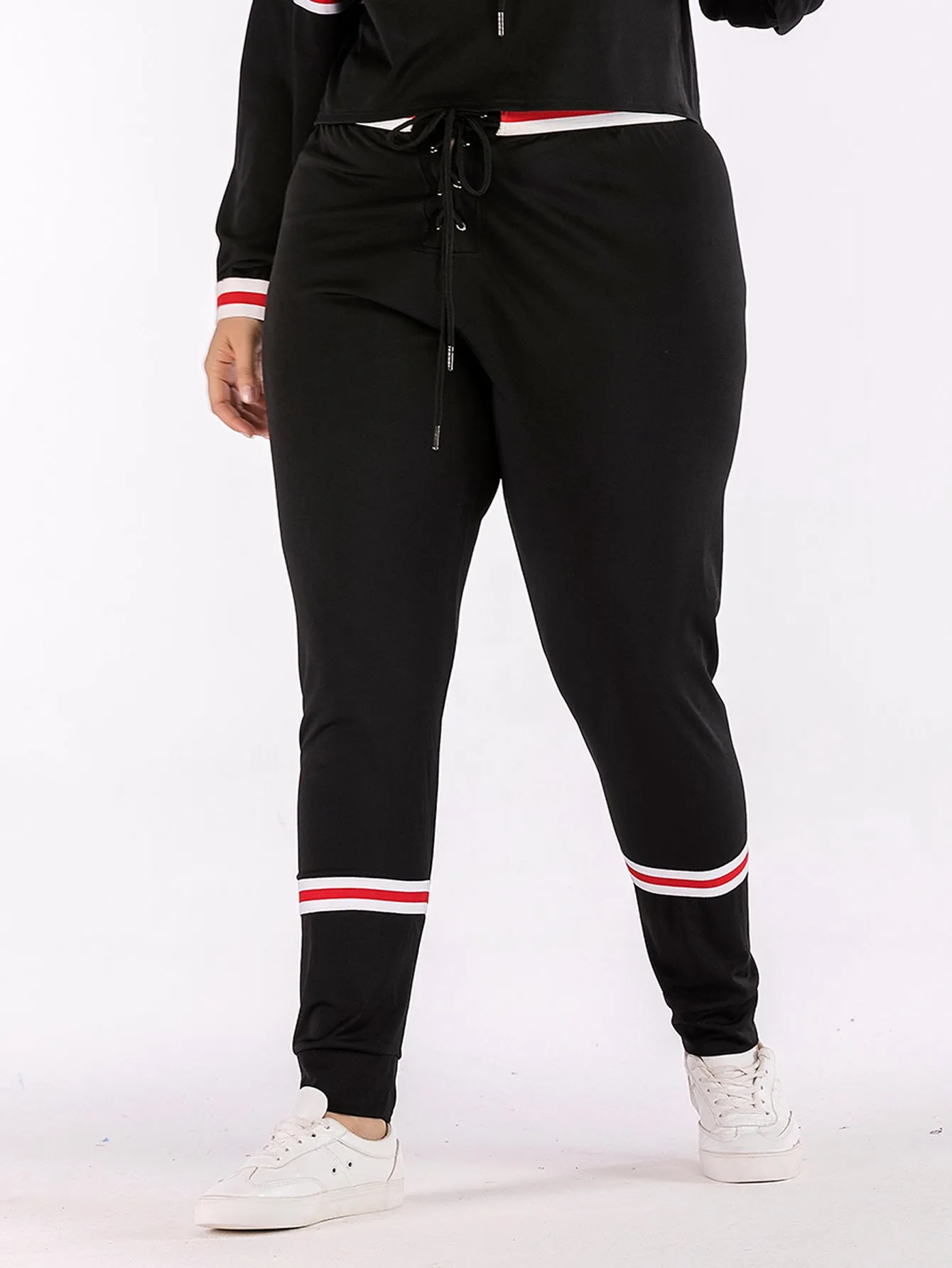 Women Large Size Casual Lace Trousers