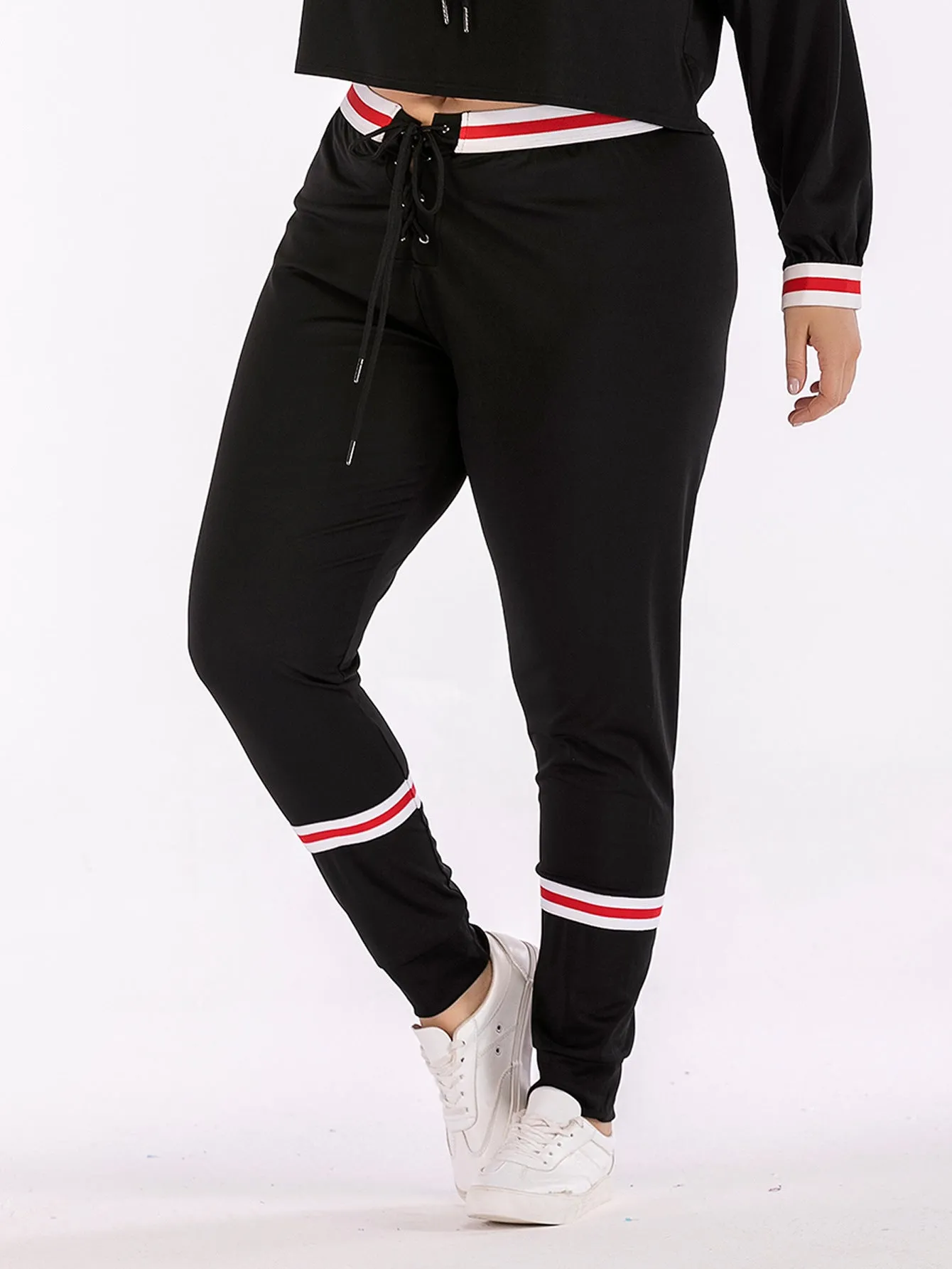 Women Large Size Casual Lace Trousers