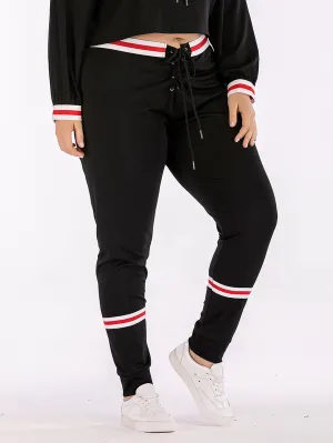 Women Large Size Casual Lace Trousers