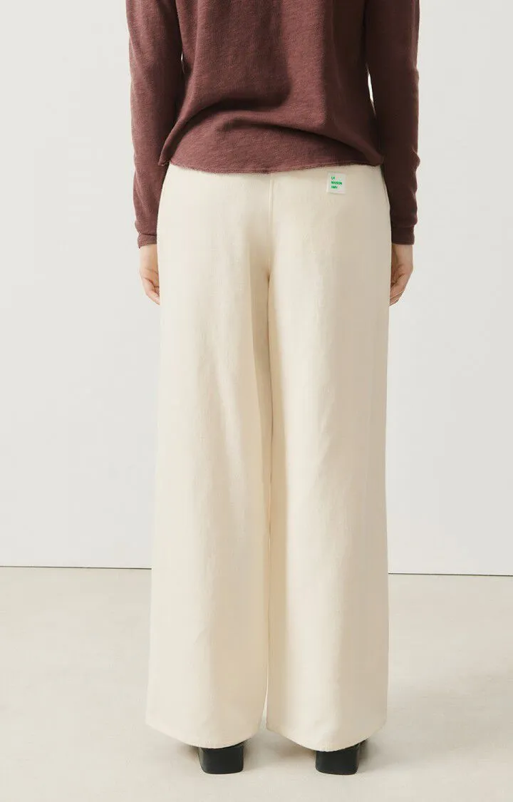 WOMEN'S WIDE-LEG TROUSERS AFAZ - ECRU