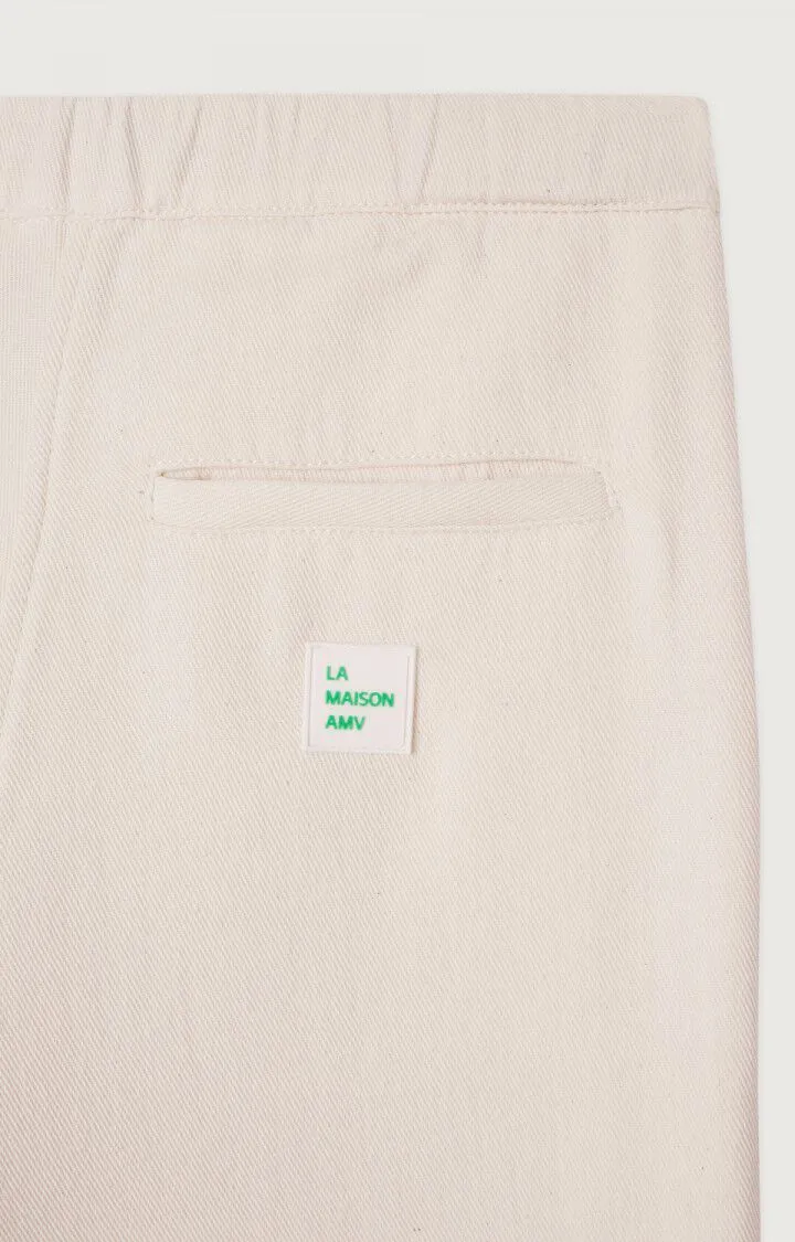 WOMEN'S WIDE-LEG TROUSERS AFAZ - ECRU
