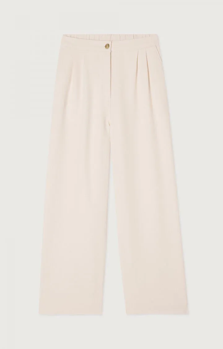 WOMEN'S WIDE-LEG TROUSERS AFAZ - ECRU