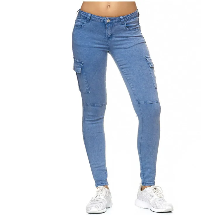 Women'S With Three Dimensional Side Pockets And Skinny Pants