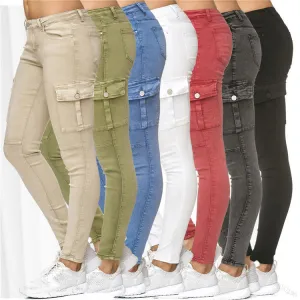 Women'S With Three Dimensional Side Pockets And Skinny Pants