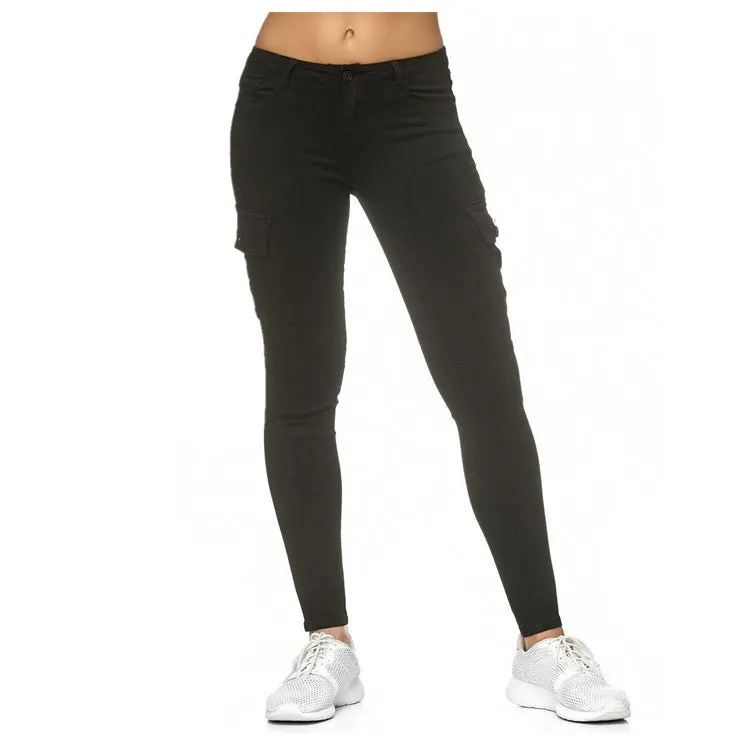 Women'S With Three Dimensional Side Pockets And Skinny Pants