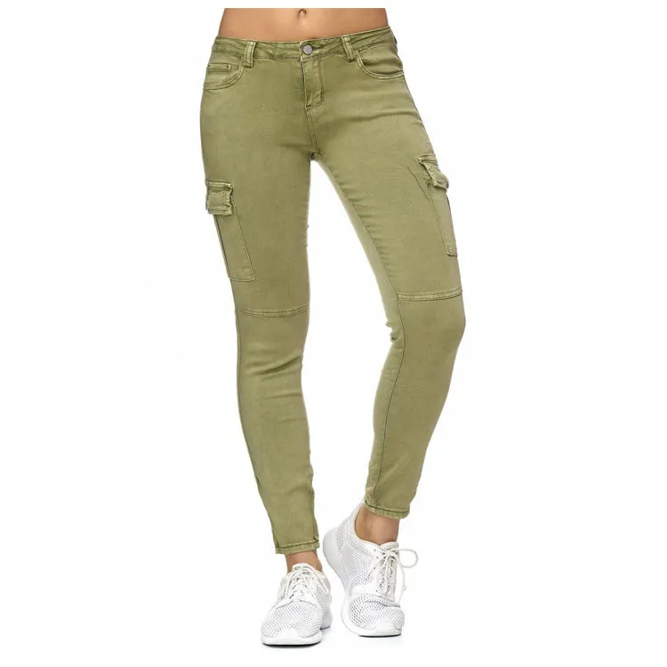 Women'S With Three Dimensional Side Pockets And Skinny Pants