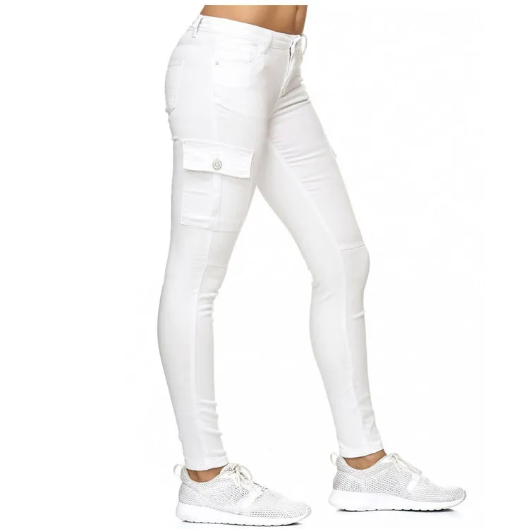 Women'S With Three Dimensional Side Pockets And Skinny Pants