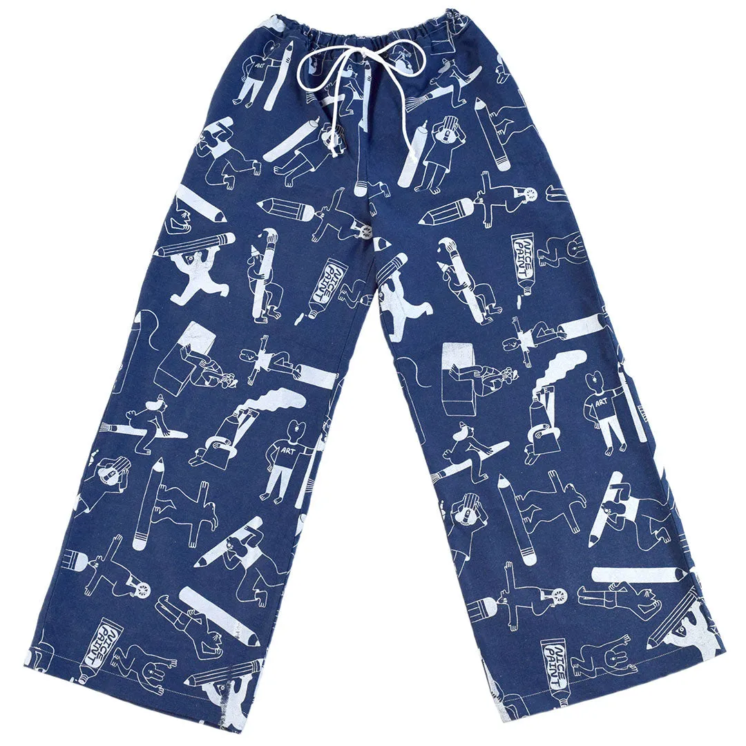 YUK FUN Pencil Party Trousers in Denim - MADE TO ORDER