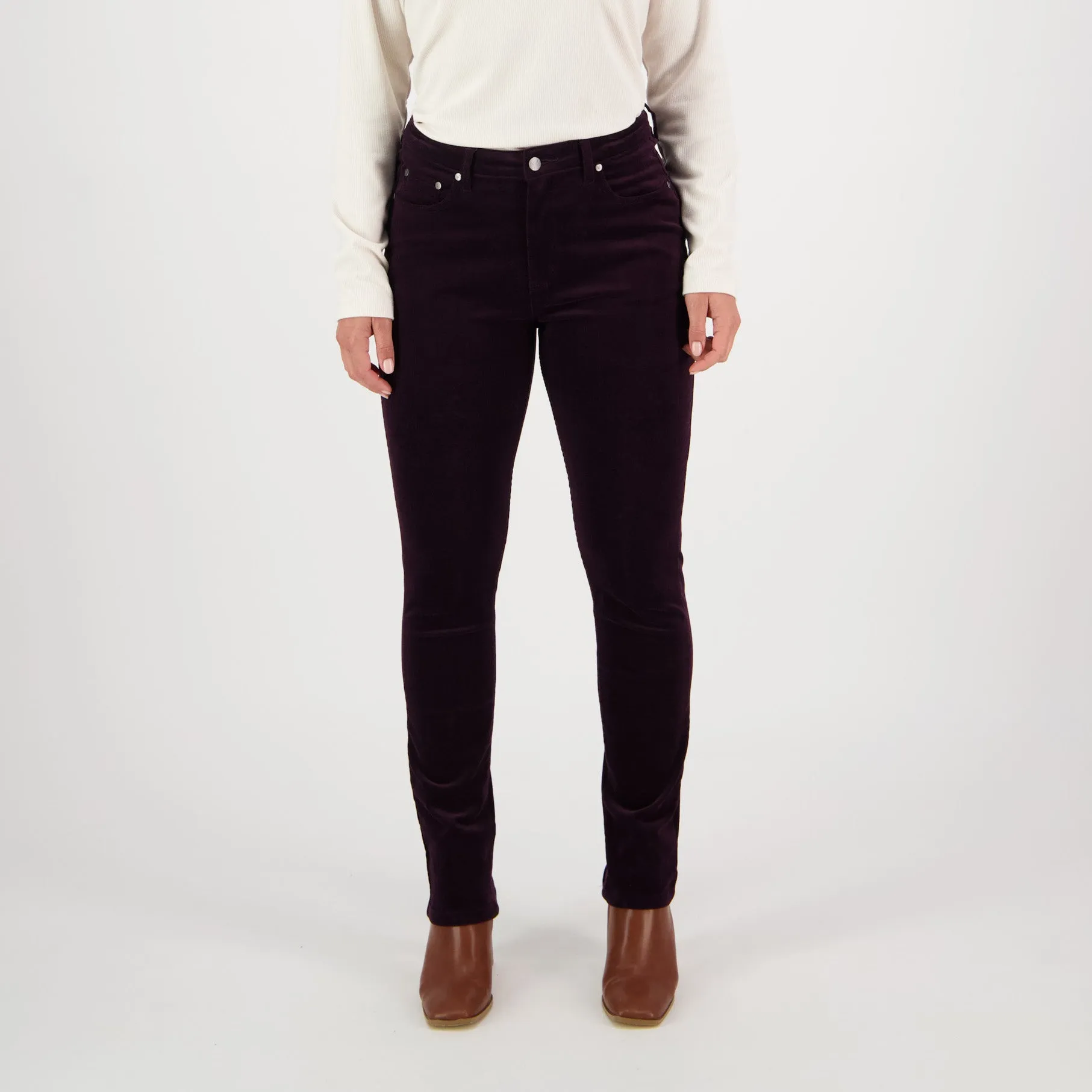 Zip Cord Pants - Mulberry